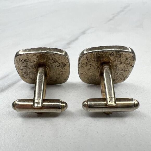 Vintage Rounded Square Rhinestone Cufflinks - Picture 4 of 5